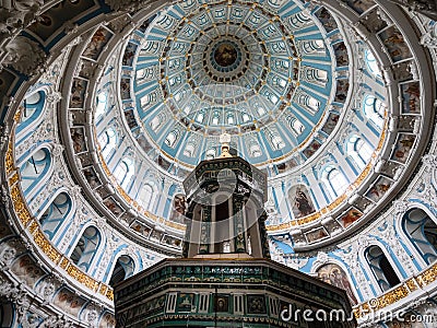 Top of aedicule and dome of rotunda of cathedral Editorial Stock Photo