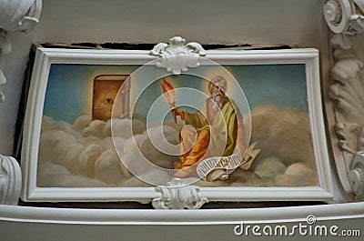 Biblical scenes on the dome of the temple Editorial Stock Photo