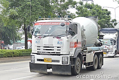 Isuzu Car Cement truck of INSEE Concrete company. Editorial Stock Photo