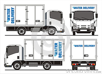 Isuzu NPR Water Delivery Truck Stock Photo