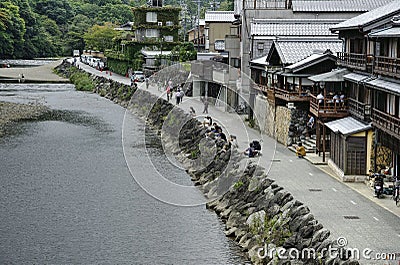 Isuzu river in Ise city, Japan Editorial Stock Photo