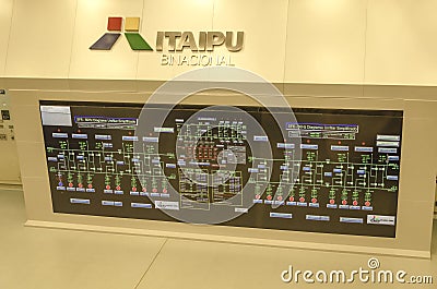 Itaipu control panel Editorial Stock Photo