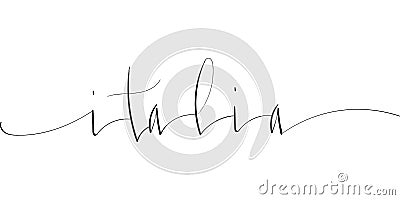 Italia Italy in Italian handwritten lettering vector illustration Vector Illustration