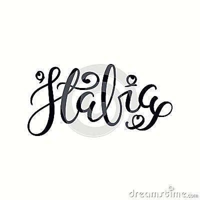 Italia lettering quote Vector Illustration