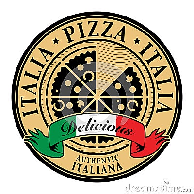 Italia Pizza label Vector Illustration