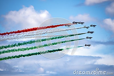 The Italian Aerobatic Team the Frecce Tricolori Editorial Stock Photo