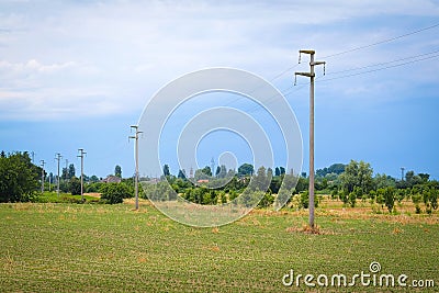 Italian agricultural summer landscape Stock Photo