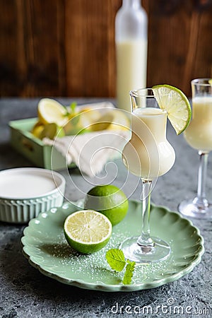 Italian Alcoholic beverage Crema di Limoncello Stock Photo