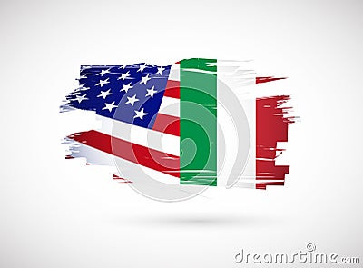 italian american flag illustration design Cartoon Illustration