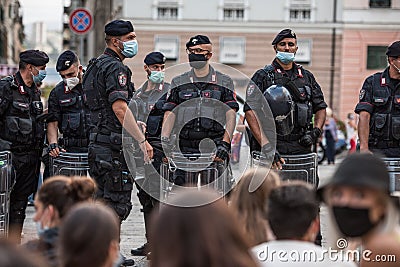 Italian Anti Riot special force police officers Editorial Stock Photo