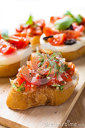 Italian Appetizer Bruschetta Stock Photo