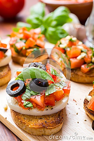 Italian Appetizer Bruschetta Stock Photo