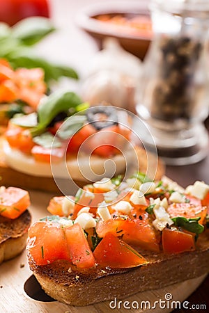 Italian Appetizer Bruschetta Stock Photo