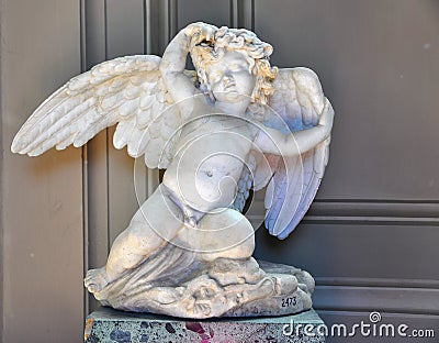 Italian art : baby angel statue Editorial Stock Photo