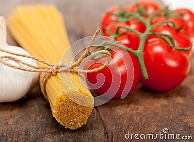 Italian basic pasta ingredients Stock Photo