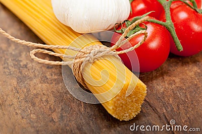 Italian basic pasta ingredients Stock Photo