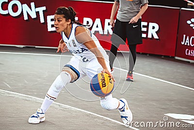 Italian basketball player Raelin Marie D`Alie in action Editorial Stock Photo