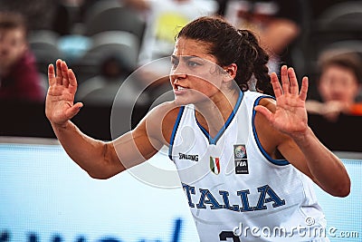 Italian basketball player Raelin Marie D`Alie Editorial Stock Photo