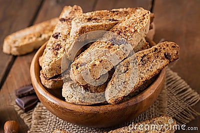 Italian biscotti cookies with nuts Stock Photo