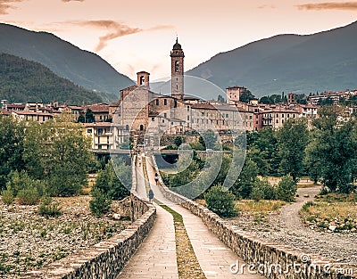 The italian borough of Bobbio, Piacenza province Stock Photo