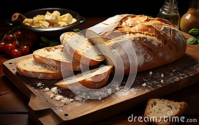 Italian Bread Product Shots - Culinary Excellence. Generative By Ai Stock Photo