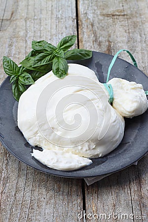 Italian burrata cheese Stock Photo