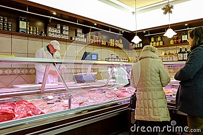 Italian butcher Editorial Stock Photo