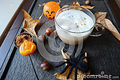 Italian cappucinno in halloween style Stock Photo