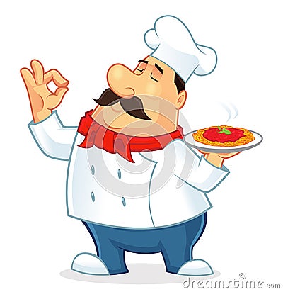 Italian Chef Cartoon Vector Illustration