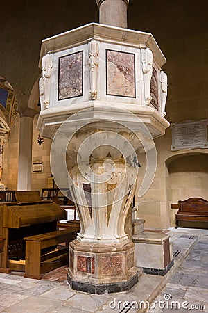 Italian church, Romanesque style. Stock Photo