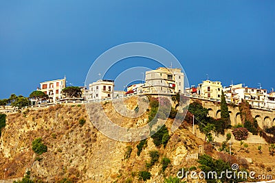 Italian city Scilla on a hill Stock Photo