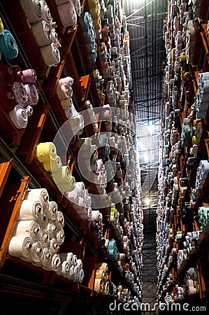 Italian clothing factory - Automatic warehouse Stock Photo