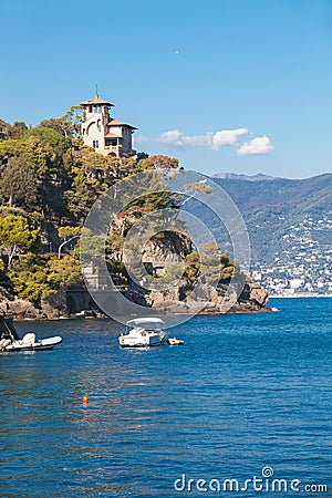 Italian Coast of the Ligurian Sea. Portofino, Italy Stock Photo