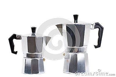 Italian coffee maker isolated on white background Stock Photo