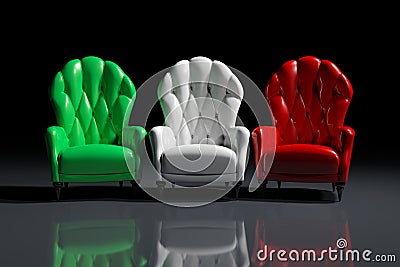 Italian color armchairs Stock Photo