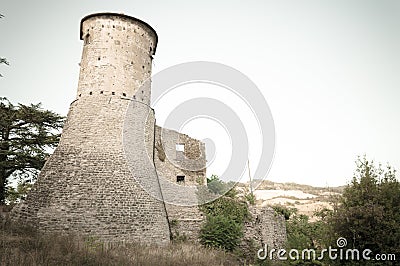 Italy, Old ruins and panoramic view Stock Photo