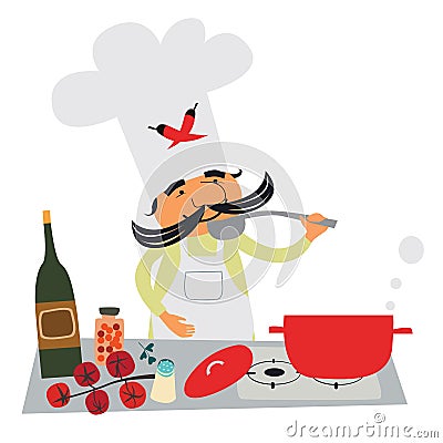 Italian cook character Vector Illustration