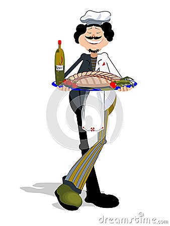 Italian cook Vector Illustration