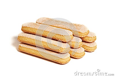 Italian cookie savoiardi Lady Finger. Sweet biscuits. Stock Photo