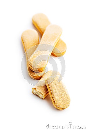 Italian cookie savoiardi. Sweet biscuits. Sponge cookies tiramisu Stock Photo