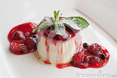 Italian dessert panna cotta Stock Photo