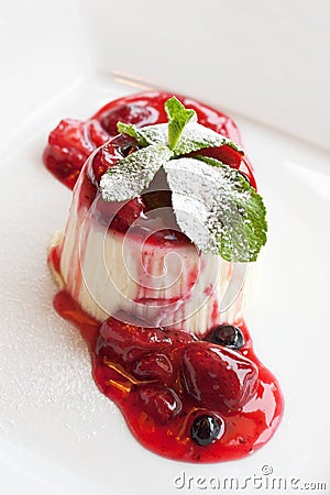 Italian dessert panna cotta Stock Photo