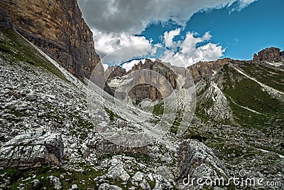 Italian dolomite summer panorama, Trentino, Sud Tyrol, Italy Stock Photo