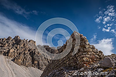 Italian dolomites, south tyrol and Italian alps, beautiful mountain scenery in autumn weather Stock Photo