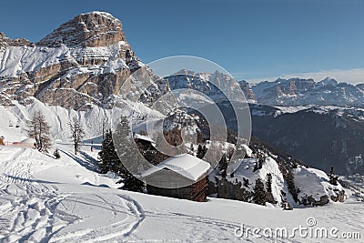 Italian Dolomiti, Colfusco Stock Photo