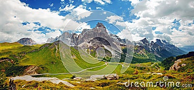 Italian Dolomiti - nice panoramic view Stock Photo