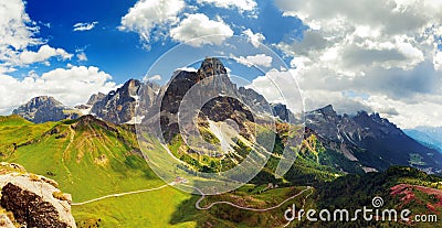 Italian Dolomiti - nice panoramic view Stock Photo