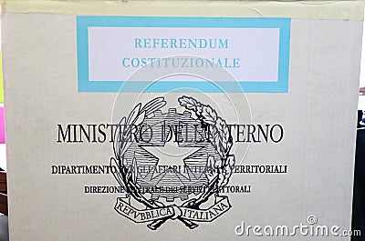 Italian elections 2020. Constitutional referendum Editorial Stock Photo