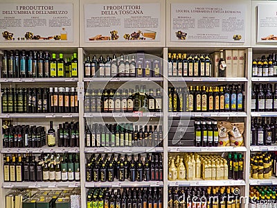 Italian extra virgin olive oil Editorial Stock Photo