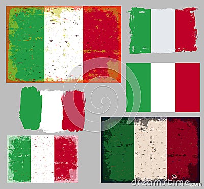 Italian flag collection vector Vector Illustration